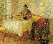 Anna Ancher frokost for jagten oil on canvas